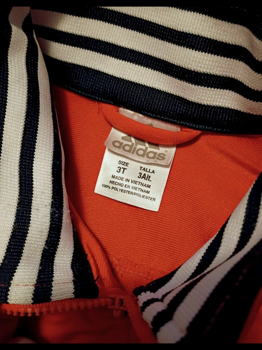 adidas Kids Orange & Navy Full-Zip Puffer-Style Jacket